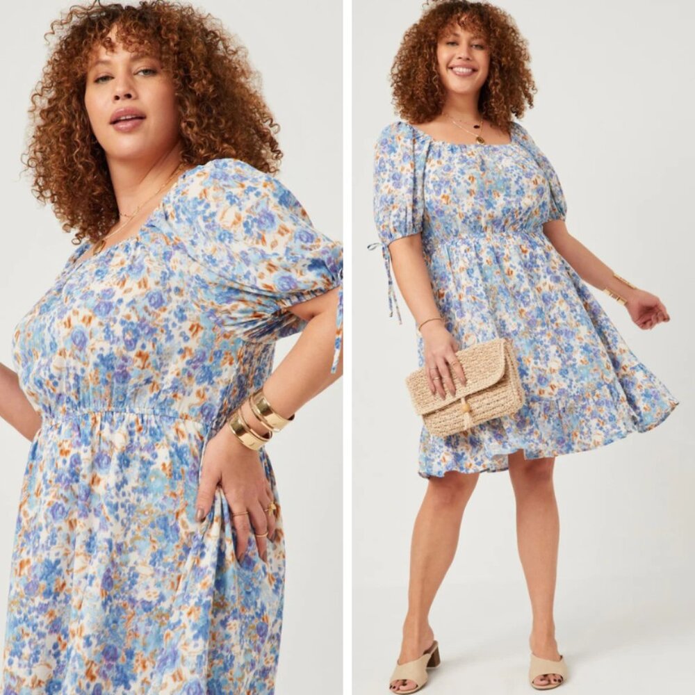 Hayden Blue Floral Midi Dress